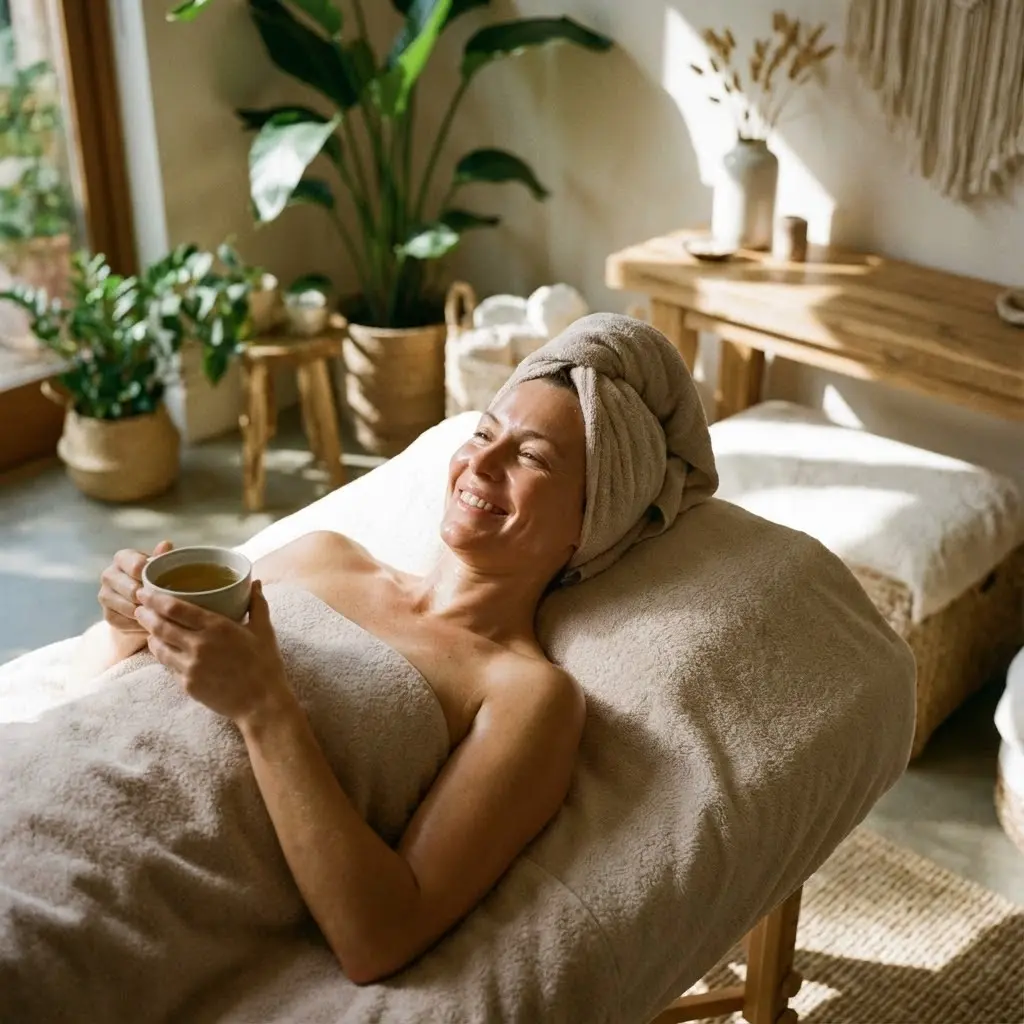 [image : cliente détendue avec une peau éclatante après une séance complète]