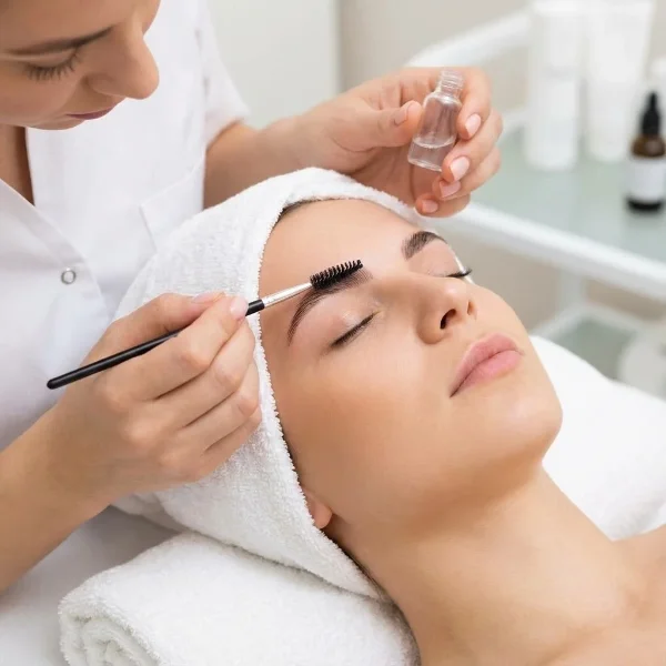 [image : Étapes du brow lift en institut de beauté]